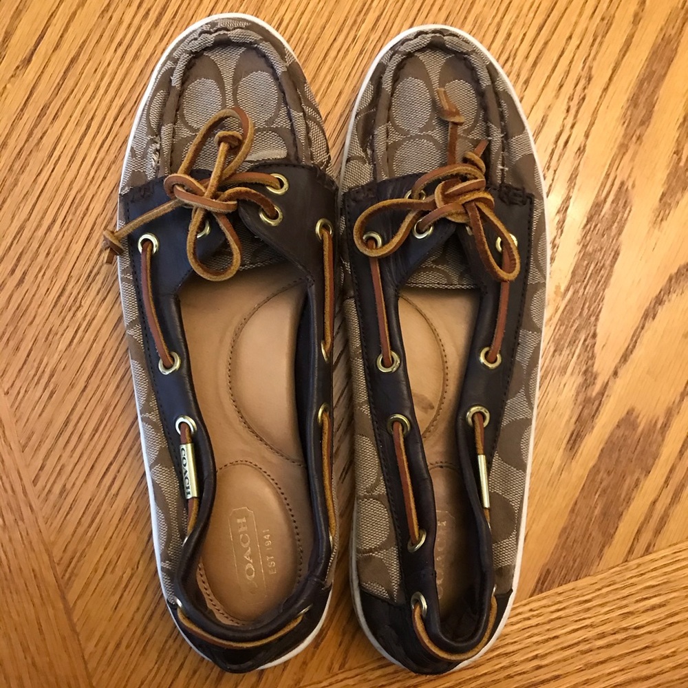 Coach Monogram Boat Shoes
